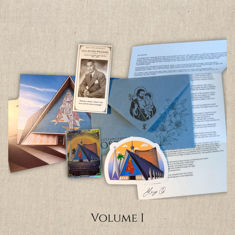 Letters From Joseph Volume I, Guardian Angel Cathedral, the complete envelope laid flat