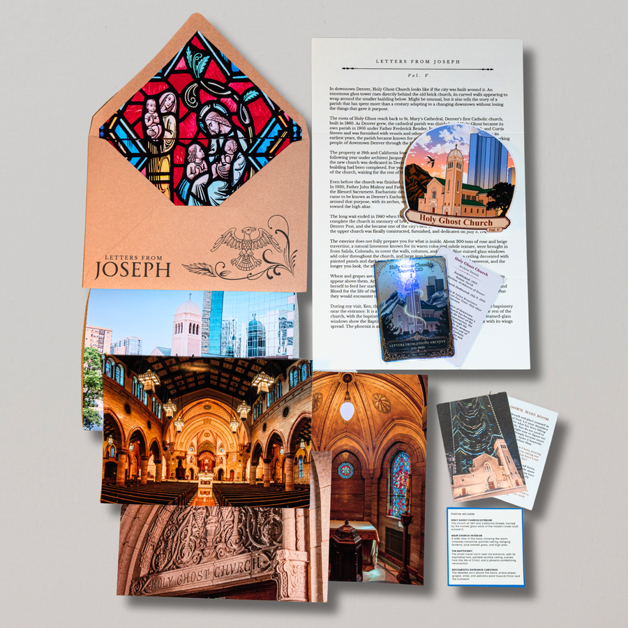 Letters From Joseph Volume V, Holy Ghost Church, Denver, the complete envelope laid flat